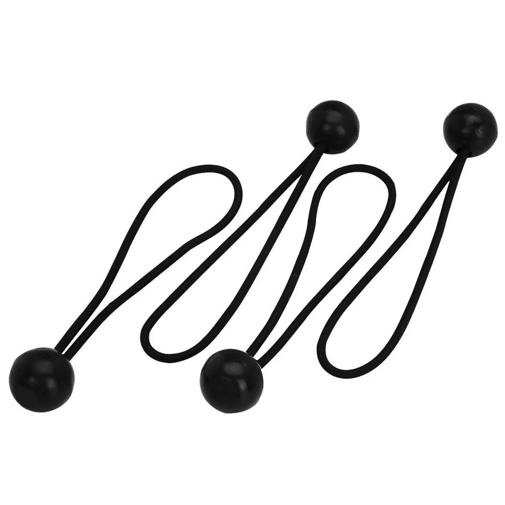 (100) 6" Heavy Duty Black Ball Bungee Cord Tarp Tie Down Strap Bungi Canopy Tent
