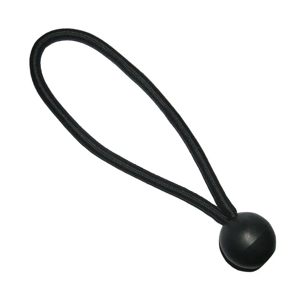(100) 6" Heavy Duty Black Ball Bungee Cord Tarp Tie Down Strap Bungi Canopy Tent