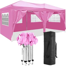 10'X20' Folding Canopy With 6 Removable Sidewalls Outdoor Event Shelter UPF 50  Gazebo Portable Tents For Parties Beach Camping Wedding Ez Pop Up Canopy by Couch.com