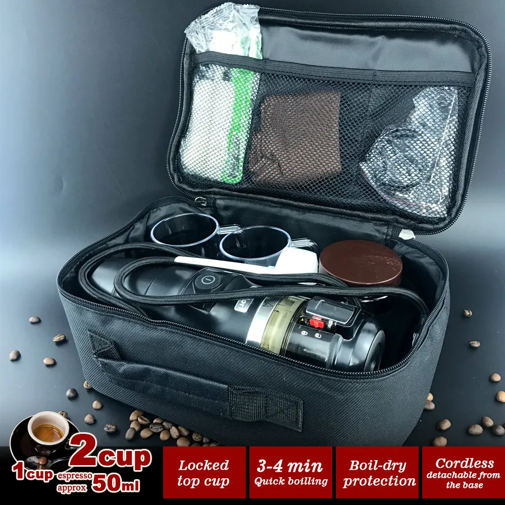 12V Car Espresso Moka Coffee Maker Set | Espresso in Car | 2 Cups Included
