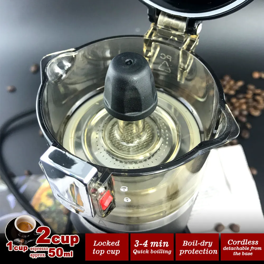 12V Car Espresso Moka Coffee Maker Set | Espresso in Car | 2 Cups Included