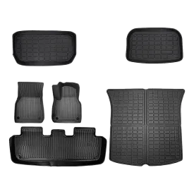 6 piece Tesla Model Y Floor Mats for Front and Rear | Trunk Front Passenger and Driver Side