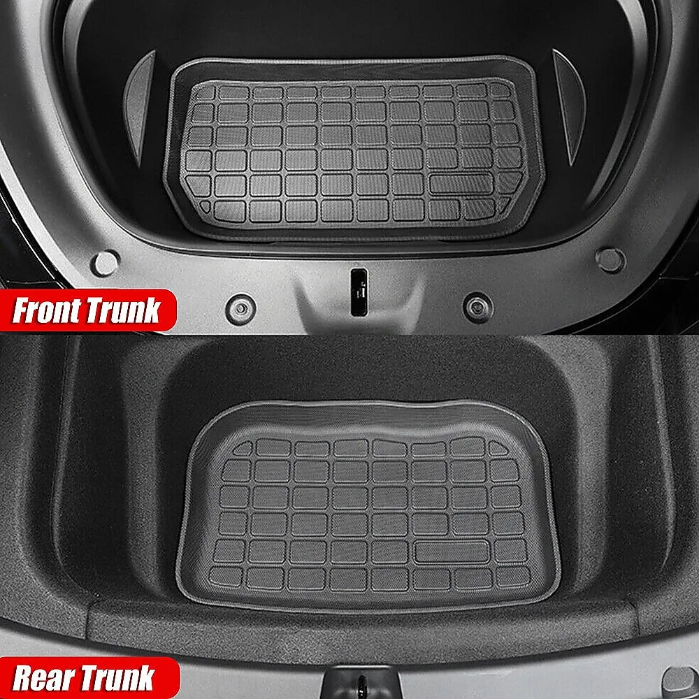 6 piece Tesla Model Y Floor Mats for Front and Rear | Trunk Front Passenger and Driver Side