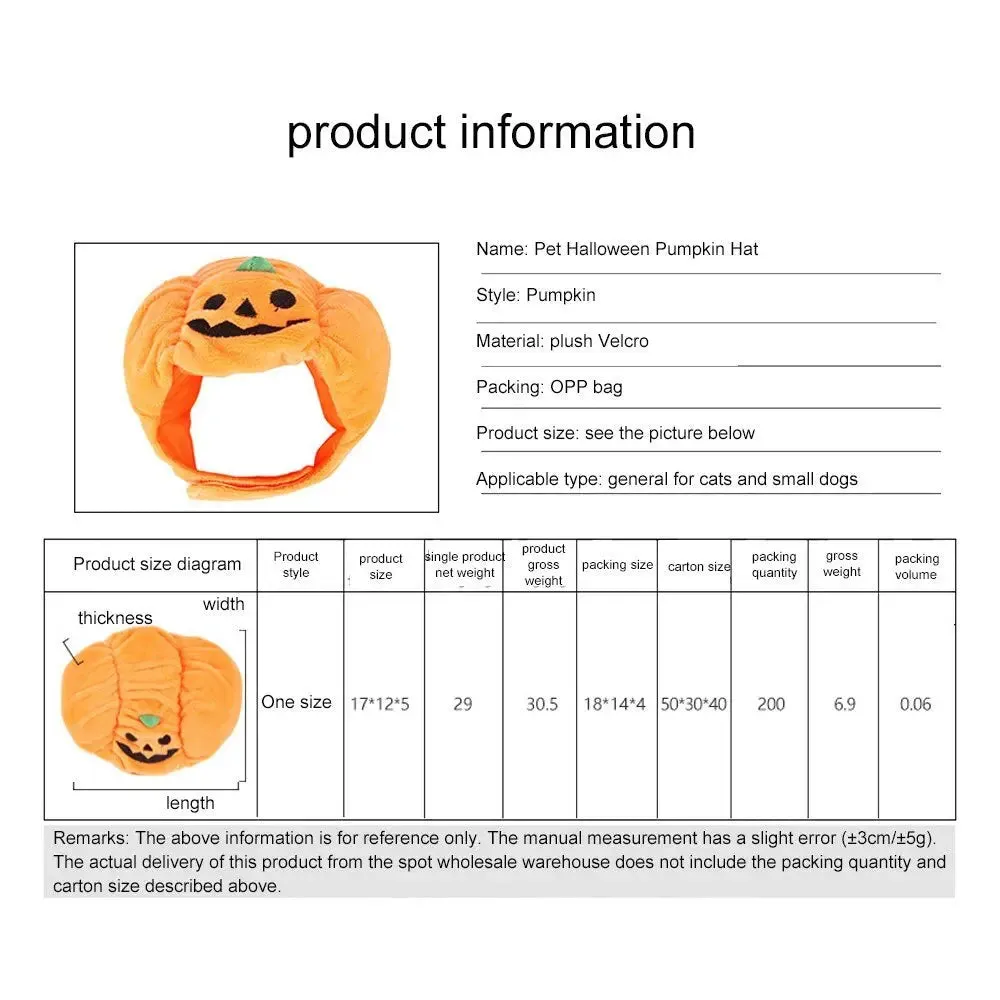 Anniepaw Pumpkin Halloween Pet Hat: Funny Cat & Dog Cosplay Cap for Festive Decoration