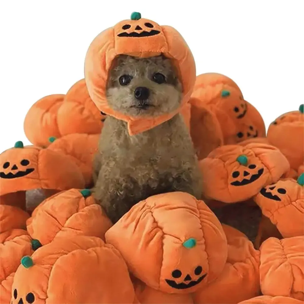 Anniepaw Pumpkin Halloween Pet Hat: Funny Cat & Dog Cosplay Cap for Festive Decoration