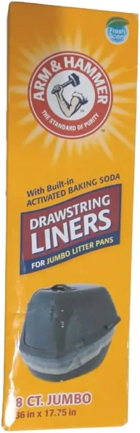Arm & Hammer 8 Count Drawstring Liners, Jumbo,Red