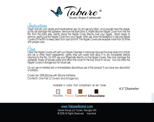 Bare Skins XL Matte Silicone Nipple Covers