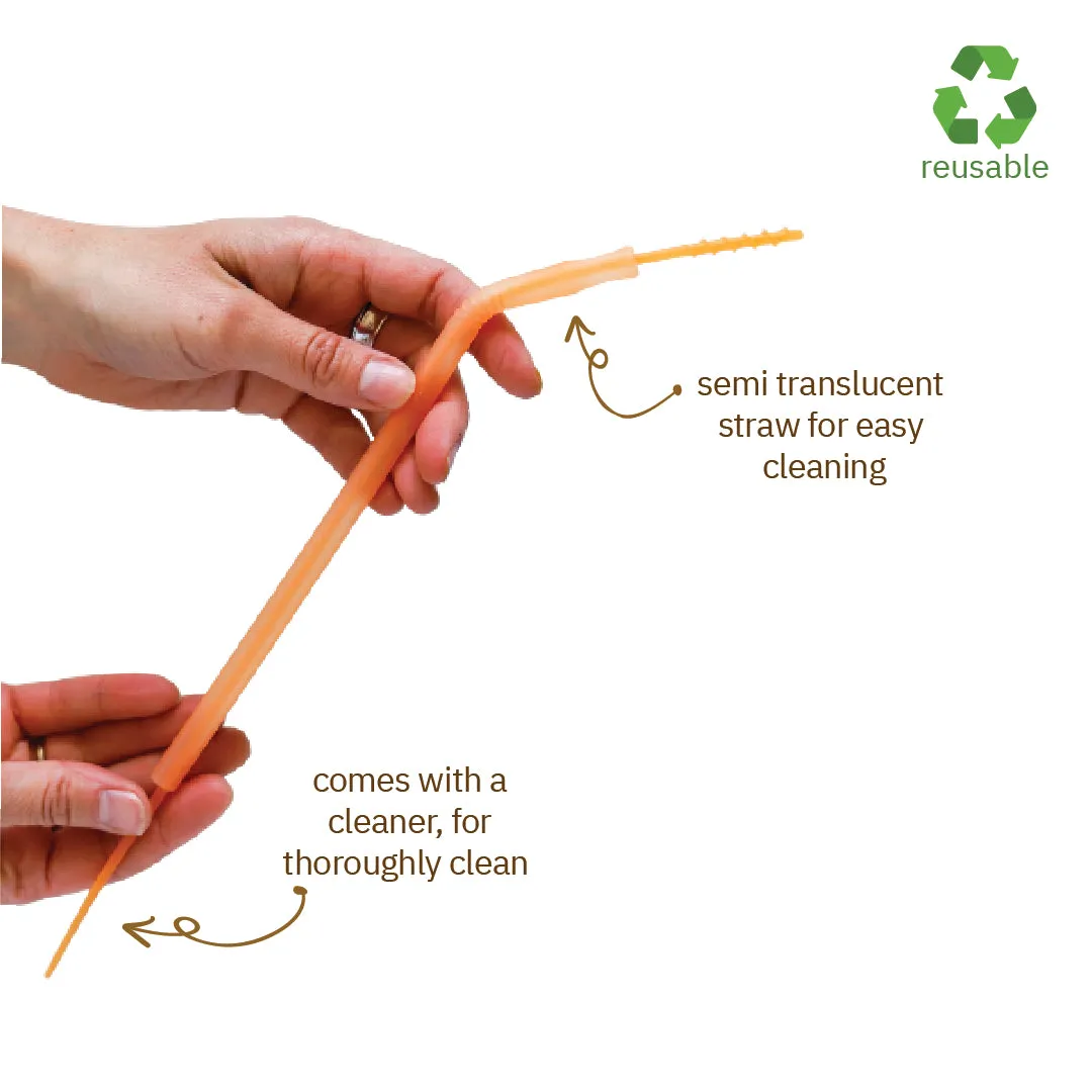 B.box Reusable Silicone Straw-Very Berry  Pack of 5