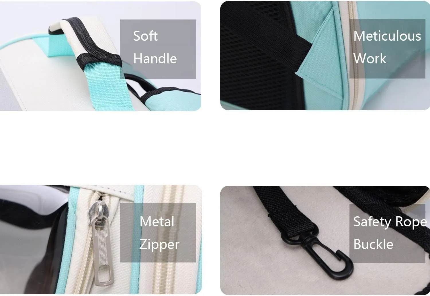 Breathable Pet Carrier Backpack, Stylish Candy Color PVC Oxford Fabric, Fits Cats and Dogs Under 15KG, Three-Sided Mesh Design, Ideal for Travel, Hiking, and Airline-Approved (Blue)