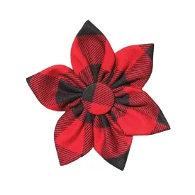 Buffalo Check Collar Flower