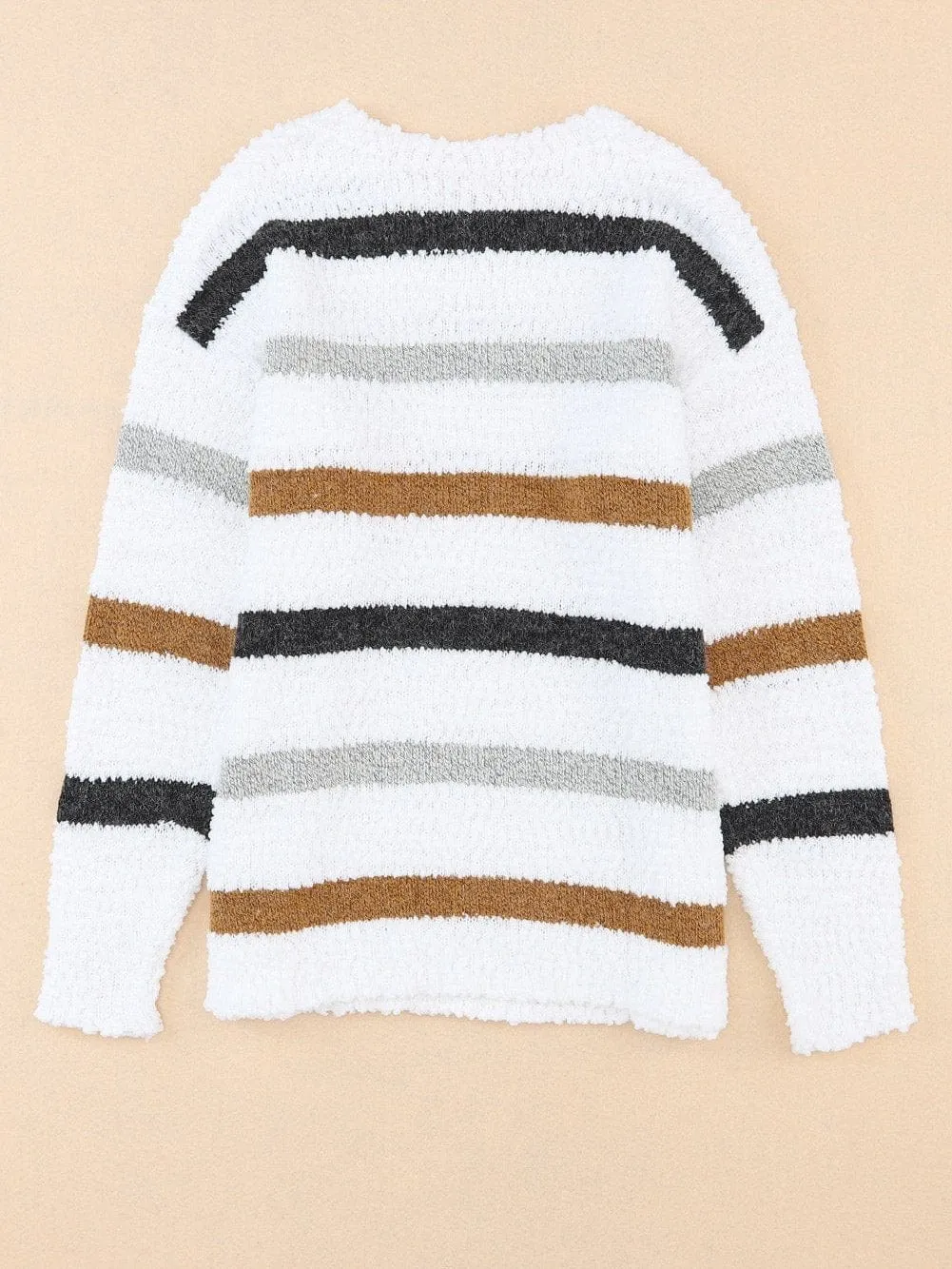 Casual Long Sleeve Striped Sweater