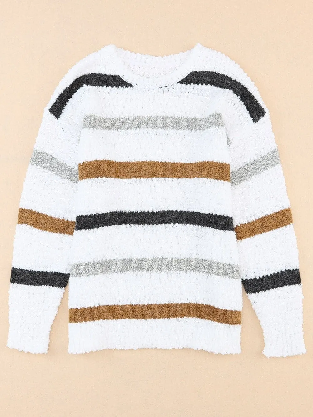 Casual Long Sleeve Striped Sweater