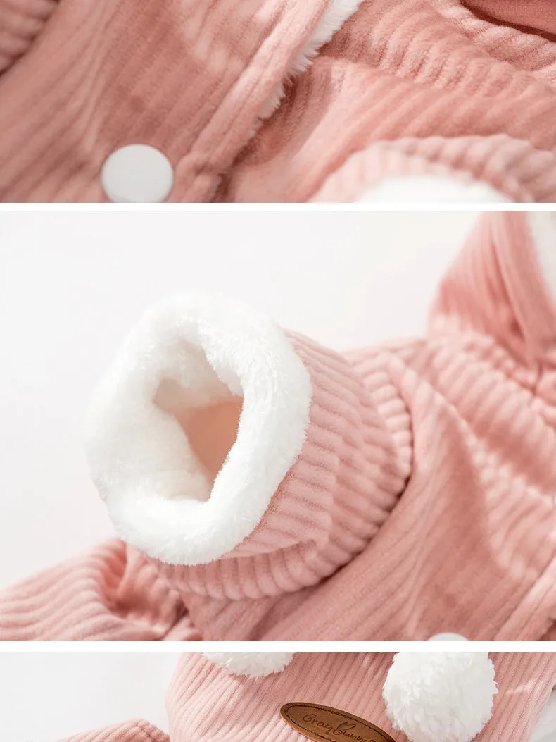 Cat Clothes Autumn and Winter Warm Pet Thickened Cotton-Padded Clothes Cute Pet Clothing