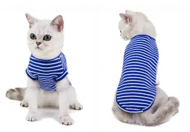 Cat Clothes Striped T-shirt Pet Summer Clothing