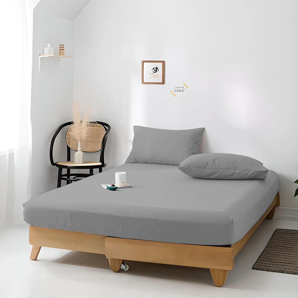 Cotton Home Jersey 1-piece Fitted Sheet Grey