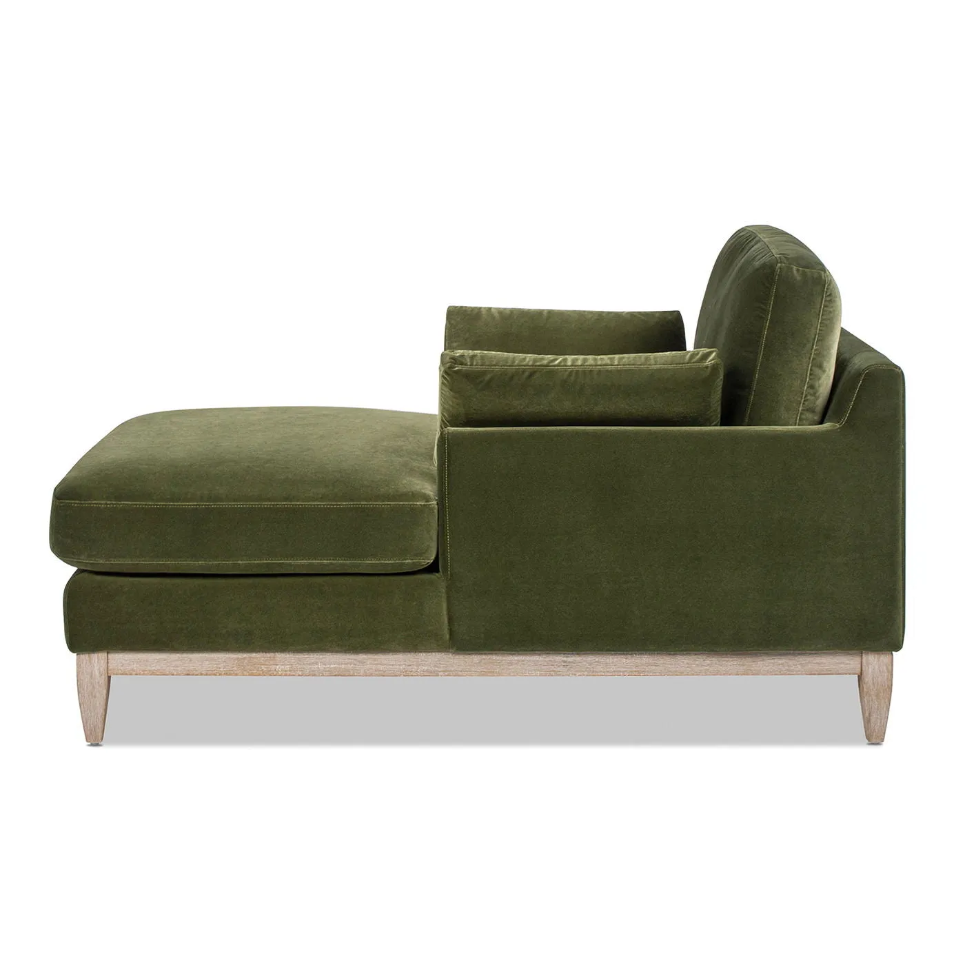 Couch.com Pasadena Modern Farmhouse Chaise Lounge Chair Olive Green, Durable Design, Easy to Clean, Fabric Construction, Dark Green Finish by Couch.com