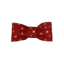 Dog Collar Bow: Red with Gold Polka Dots Dog Collar Bow