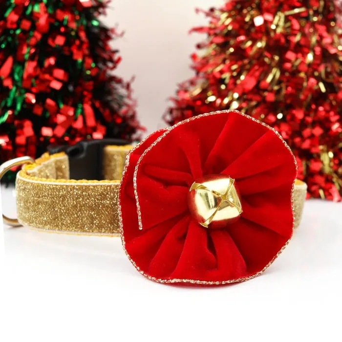 Dog Collar Flower - Red Velvet by Mimi Green FINAL SALE