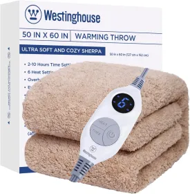 Electric Heated Throw Sherpa Camel