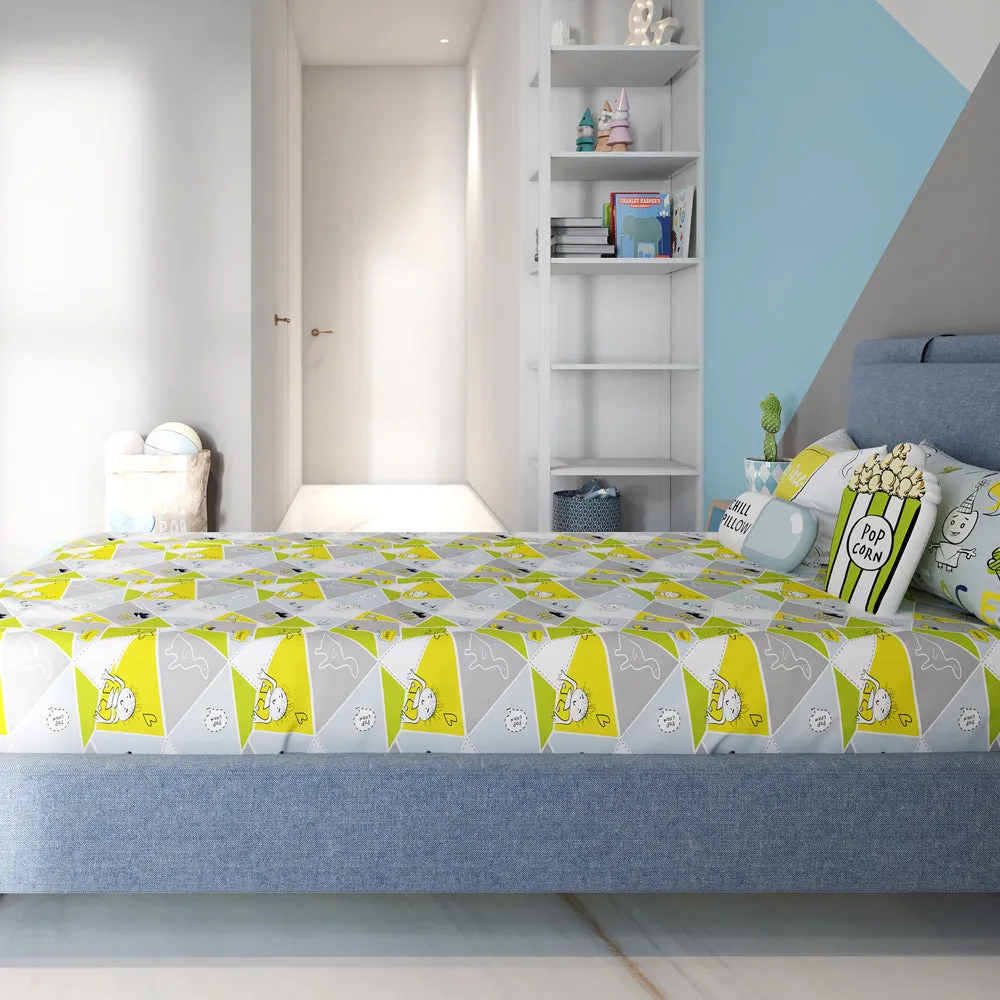 Fancy Fluff Kids Bedsheet Set – Doodle Land- Single/ Double