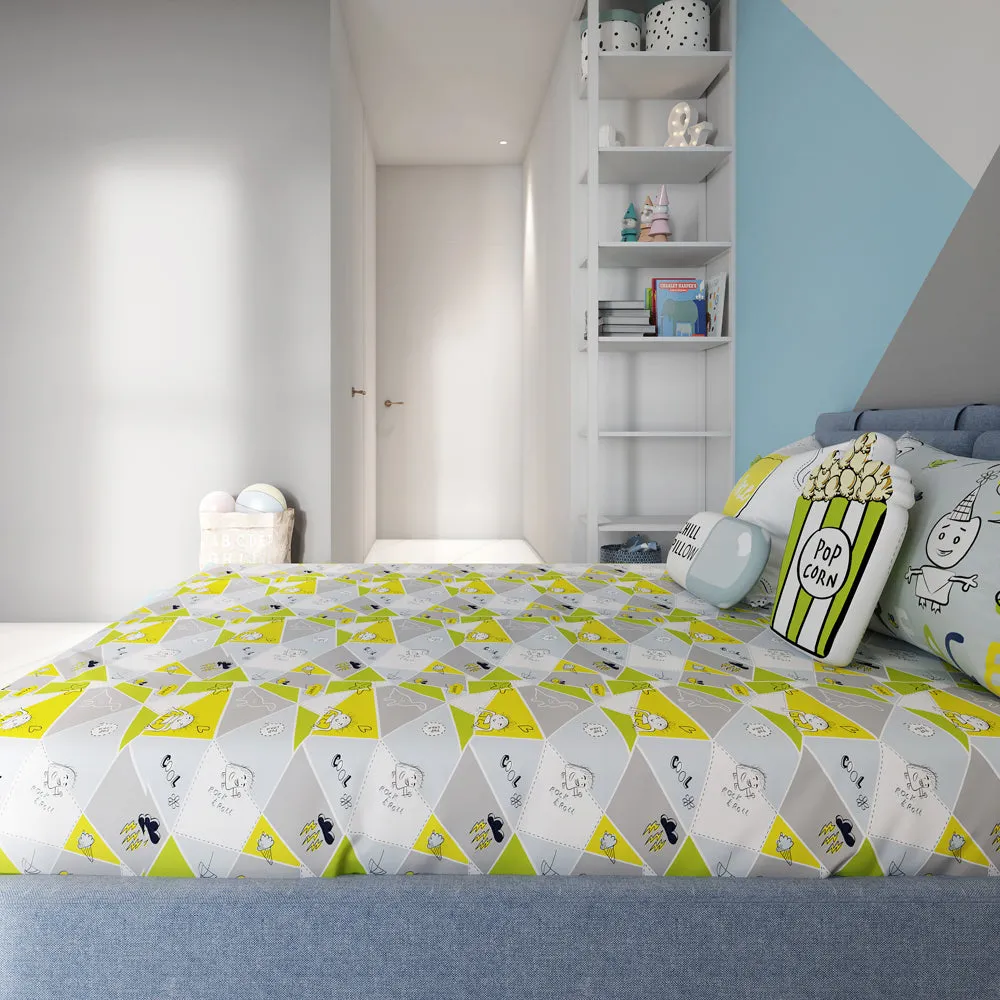 Fancy Fluff Kids Bedsheet Set – Doodle Land- Single/ Double