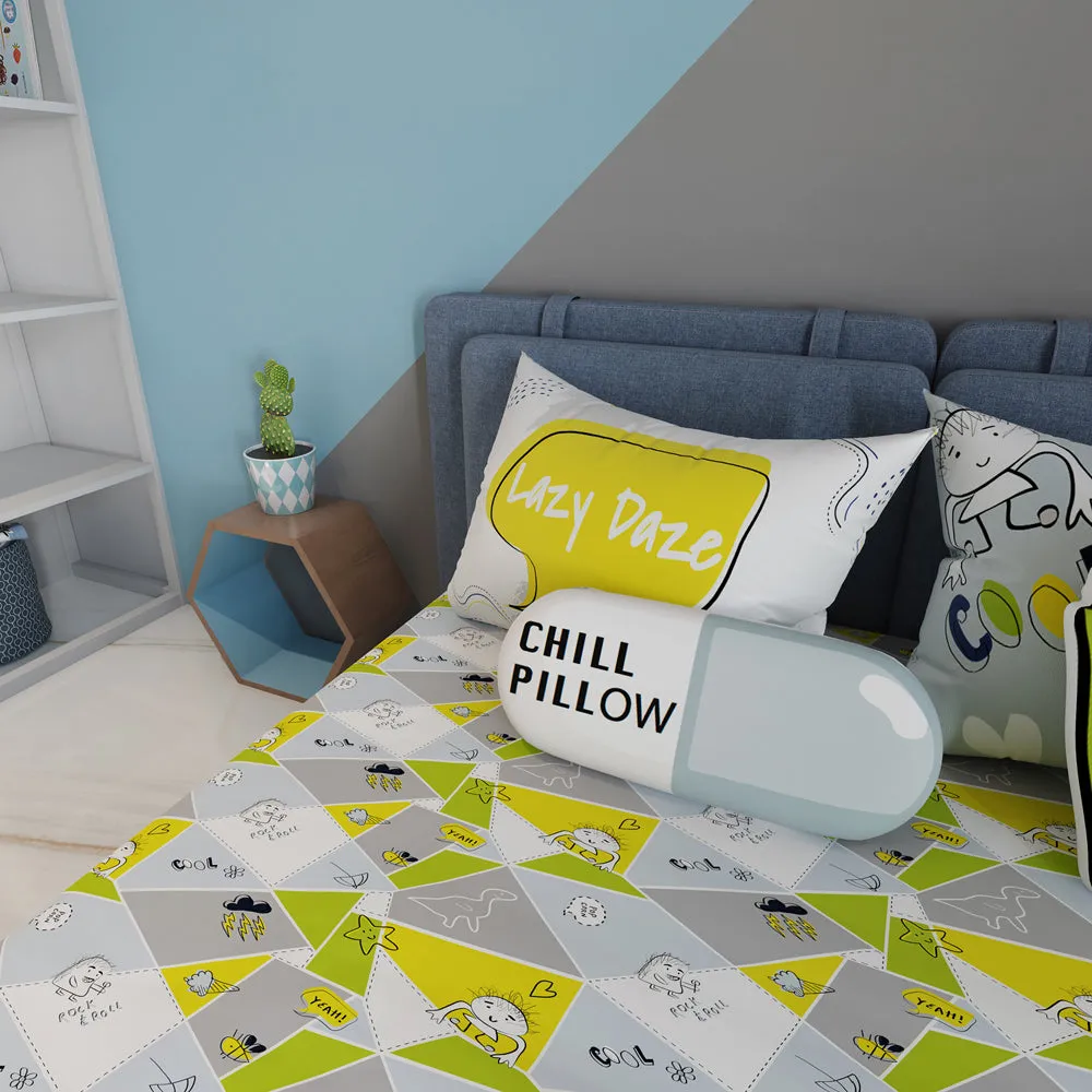 Fancy Fluff Kids Bedsheet Set – Doodle Land- Single/ Double