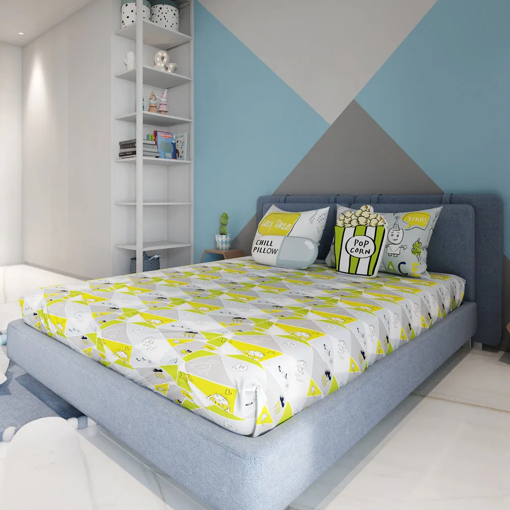 Fancy Fluff Kids Bedsheet Set – Doodle Land- Single/ Double