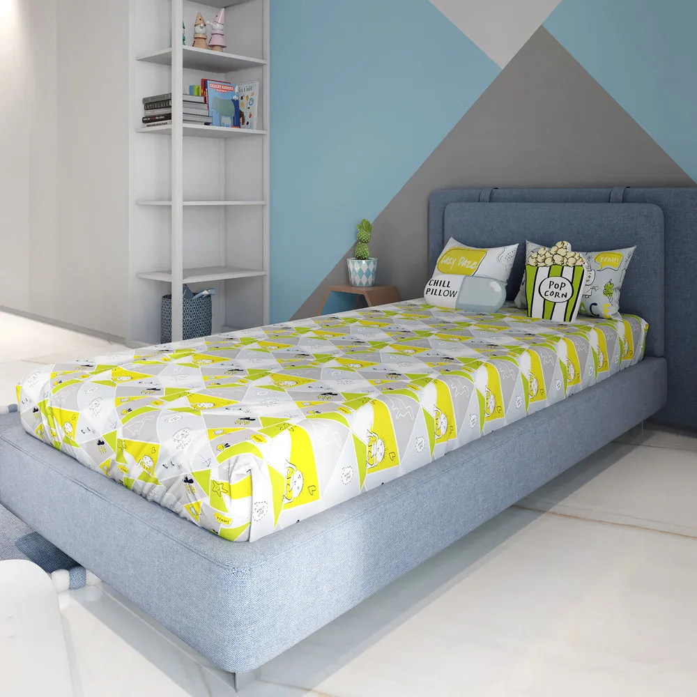 Fancy Fluff Kids Bedsheet Set – Doodle Land- Single/ Double