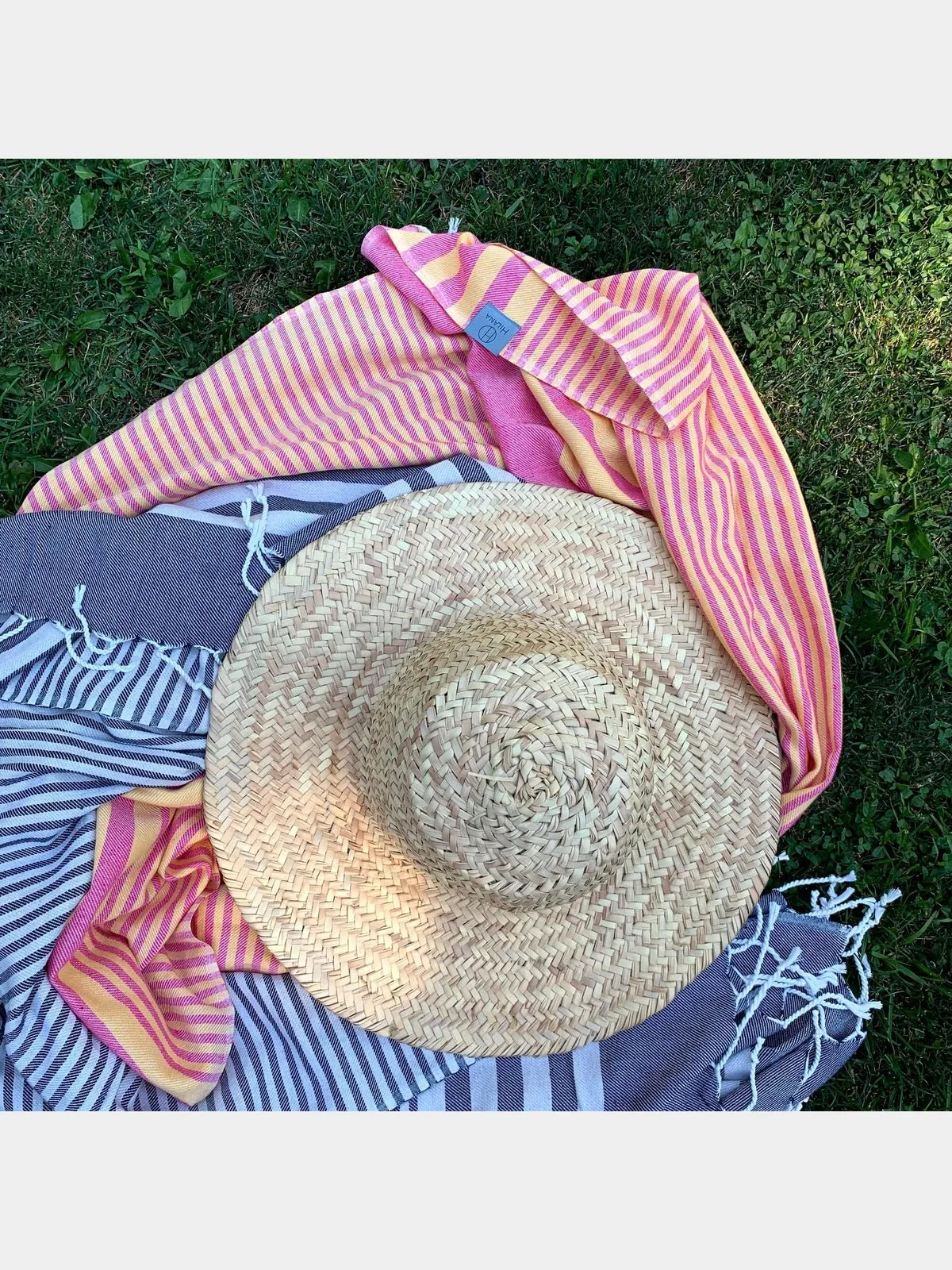 Fethiye Striped Blanket Throw - Blue