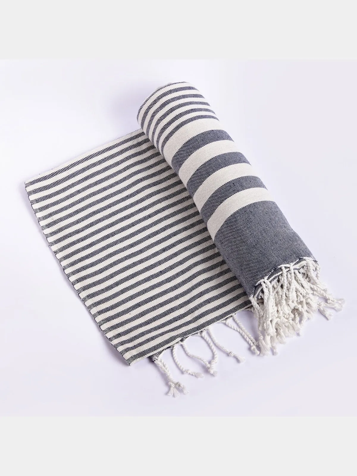 Fethiye Striped Blanket Throw - Blue