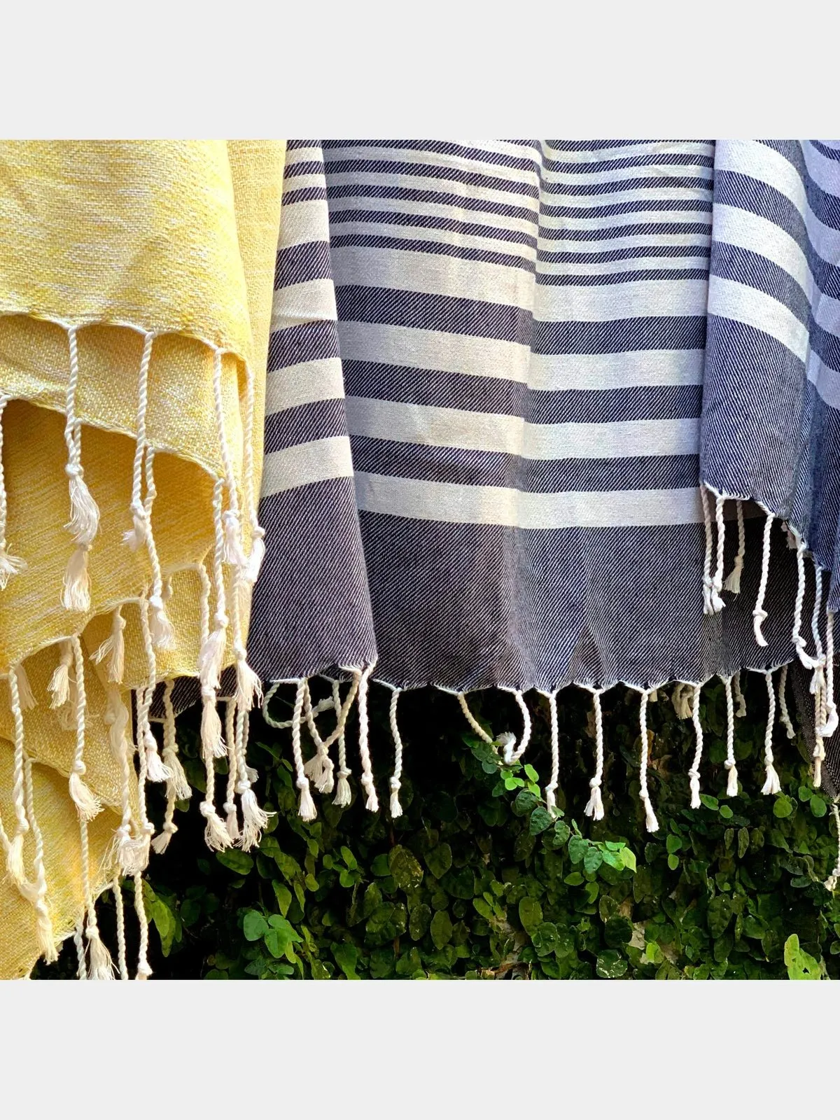 Fethiye Striped Blanket Throw - Blue