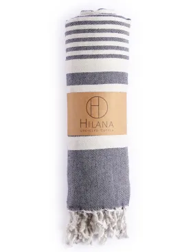 Fethiye Striped Blanket Throw - Blue