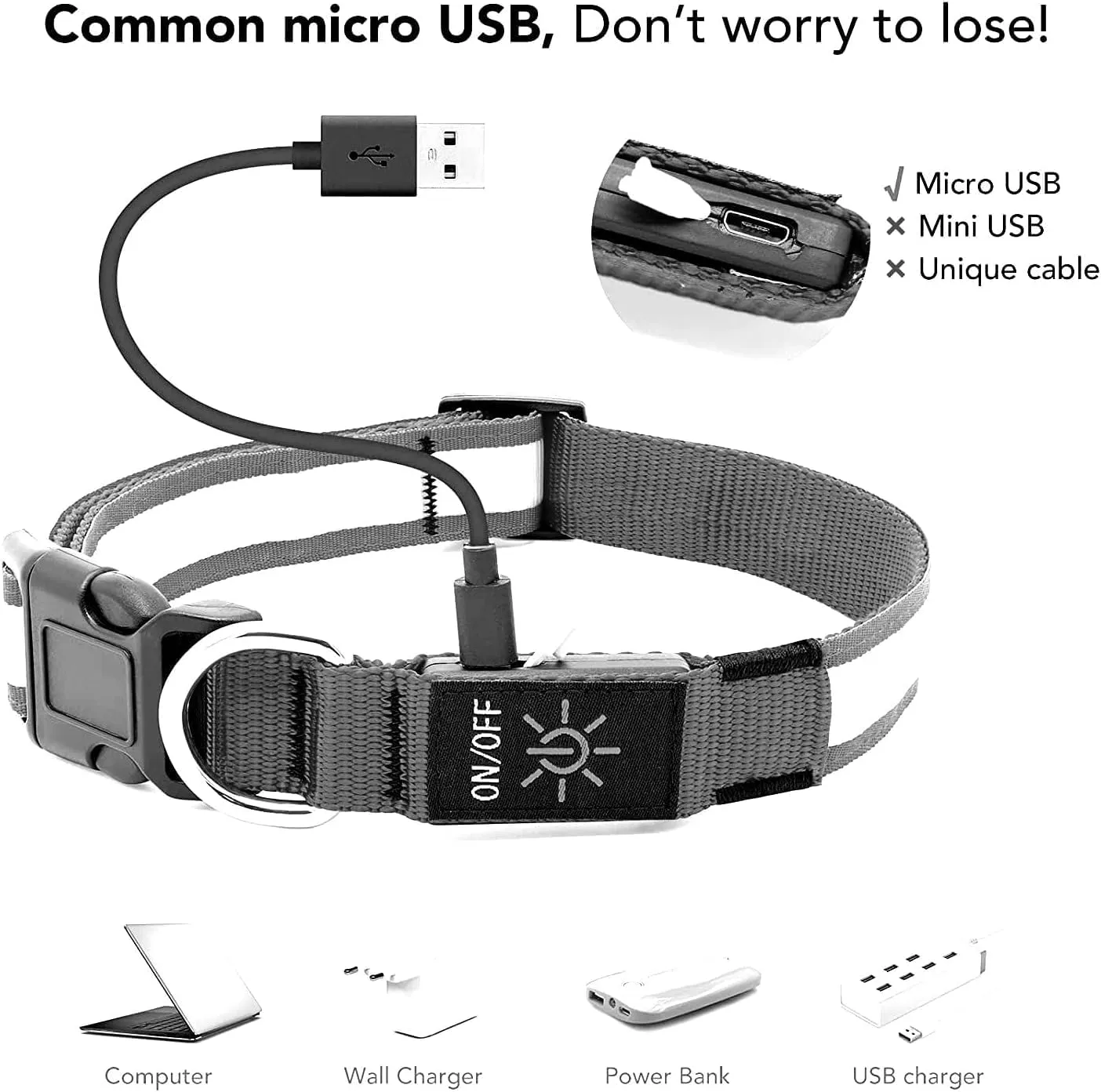Glow Fetch It! HD Ultra Bright LED Safety Dog Collar, Adjustable, USB Rechargeable with 3 Modes, Water Resistant, Extremely Durable and Easy to Clean (Green, Large)