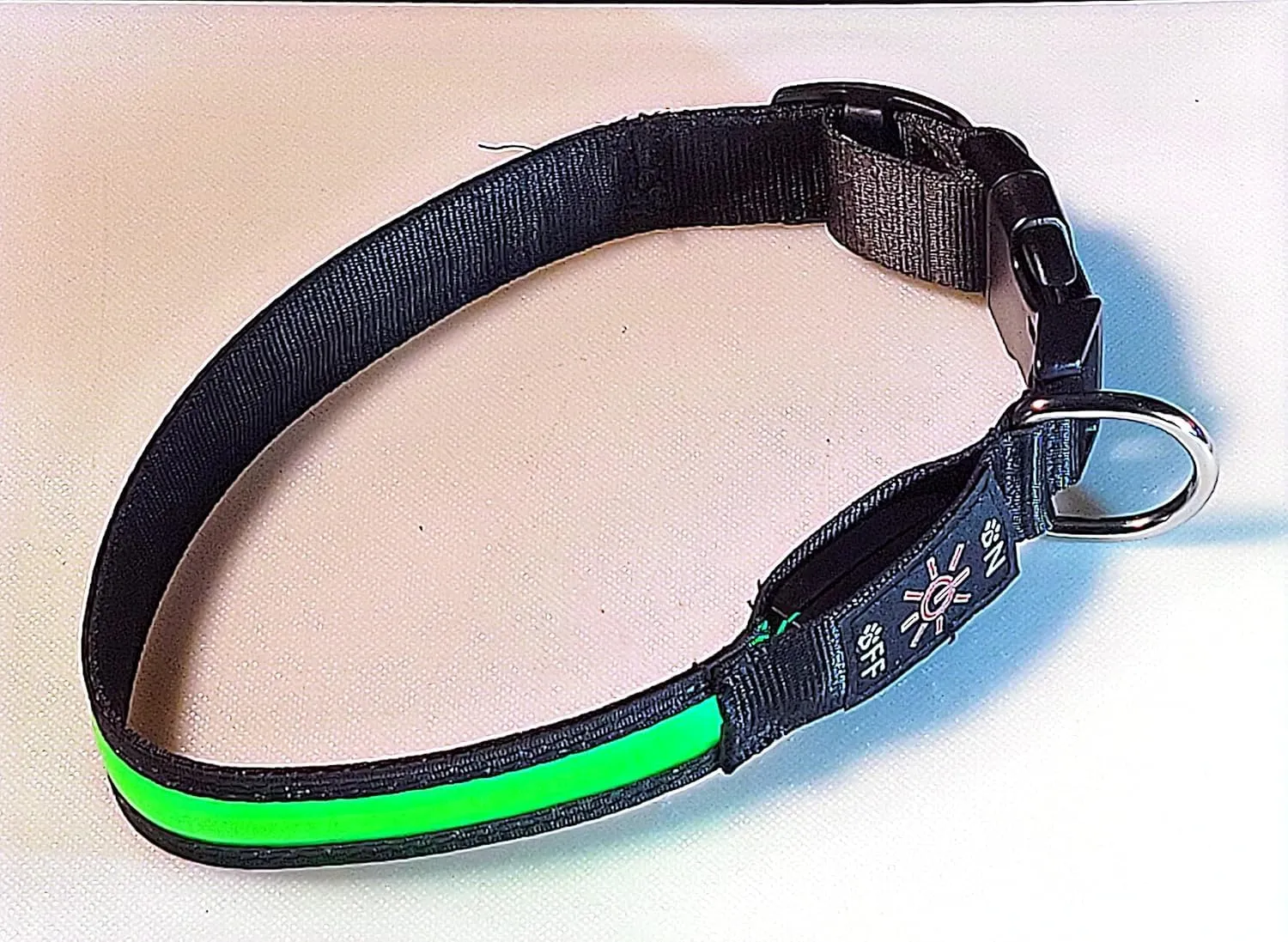 Glow Fetch It! HD Ultra Bright LED Safety Dog Collar, Adjustable, USB Rechargeable with 3 Modes, Water Resistant, Extremely Durable and Easy to Clean (Green, Large)