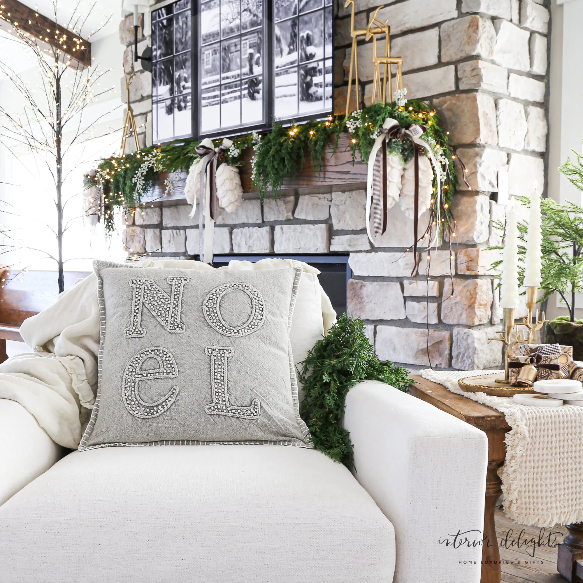 Grey Noel Pillow- 20x20