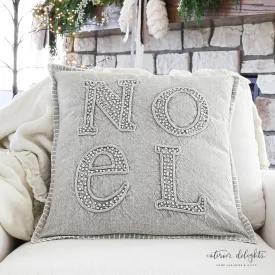Grey Noel Pillow- 20x20