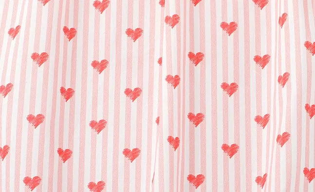 Heart Stripe Sleeveless Summer Dress