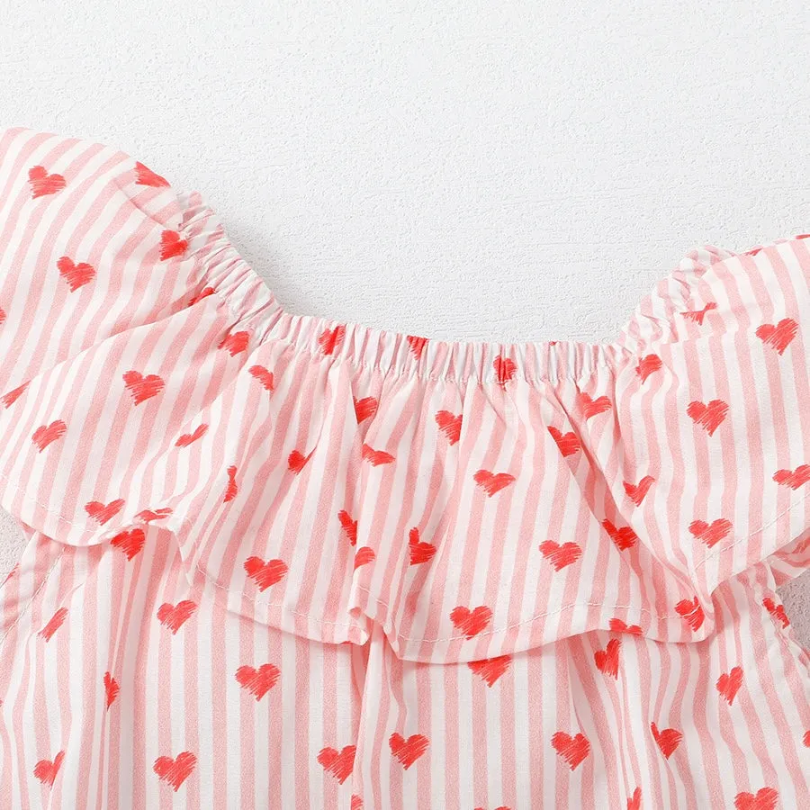 Heart Stripe Sleeveless Summer Dress