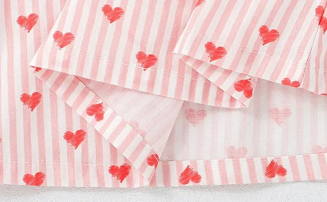 Heart Stripe Sleeveless Summer Dress