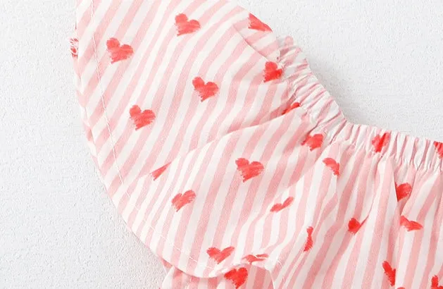 Heart Stripe Sleeveless Summer Dress