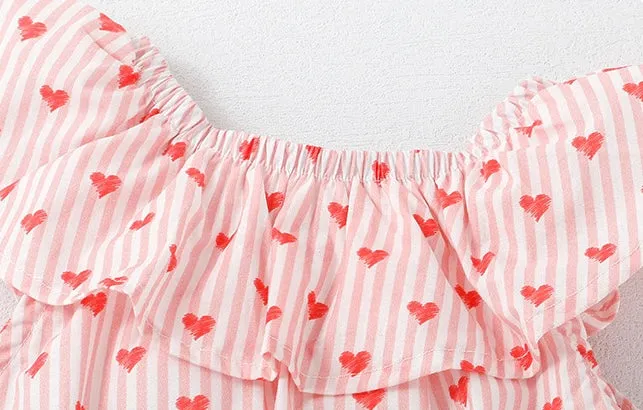 Heart Stripe Sleeveless Summer Dress