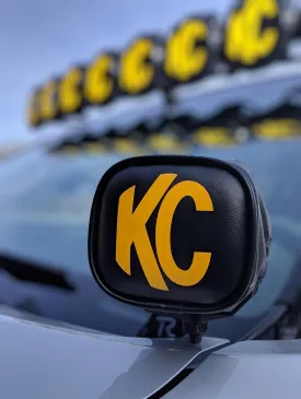 KC Hilites 3" Vinyl Cover Black w/ Yellow KC Logo