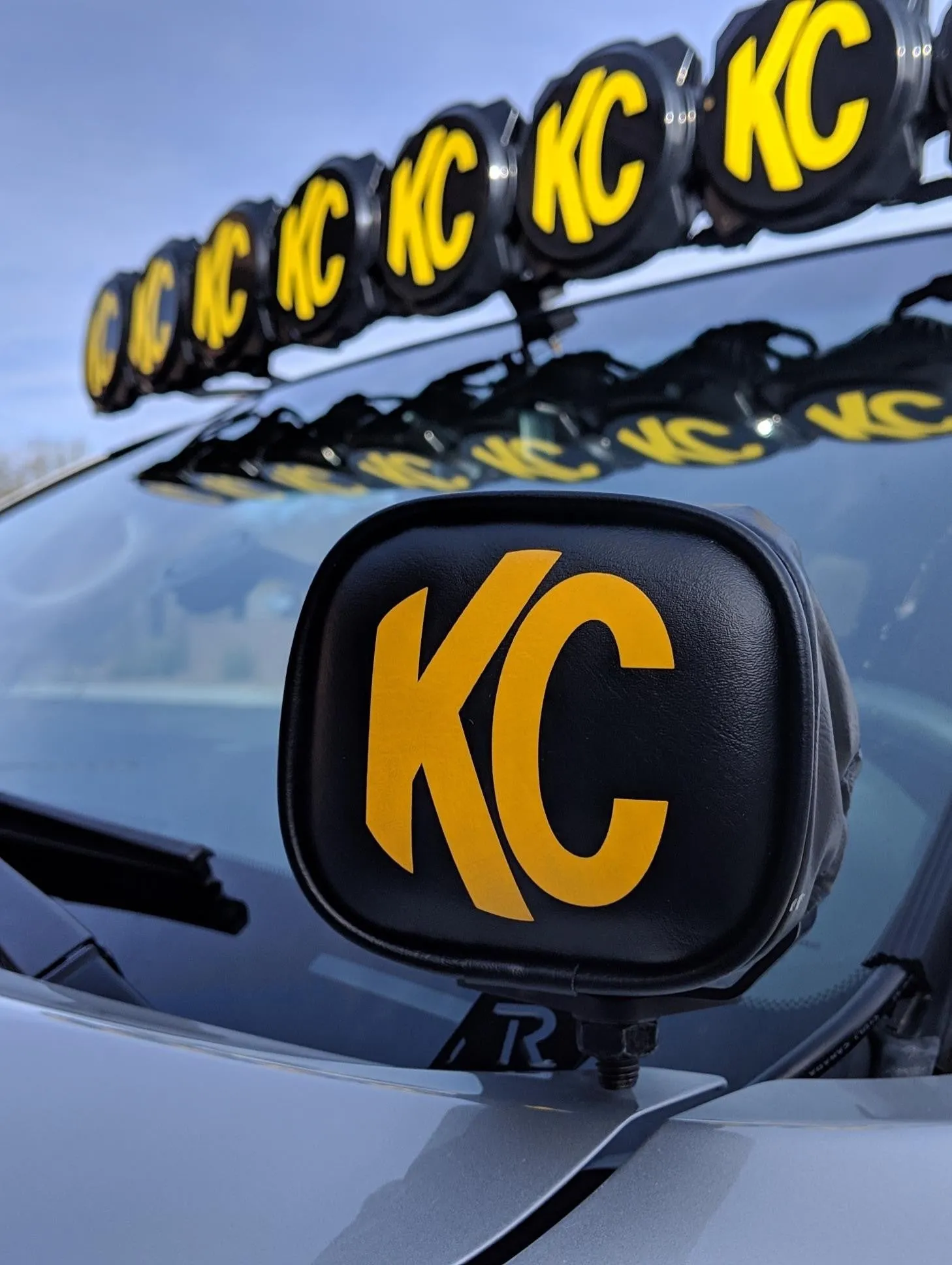 KC Hilites 3" Vinyl Cover Black w/ Yellow KC Logo