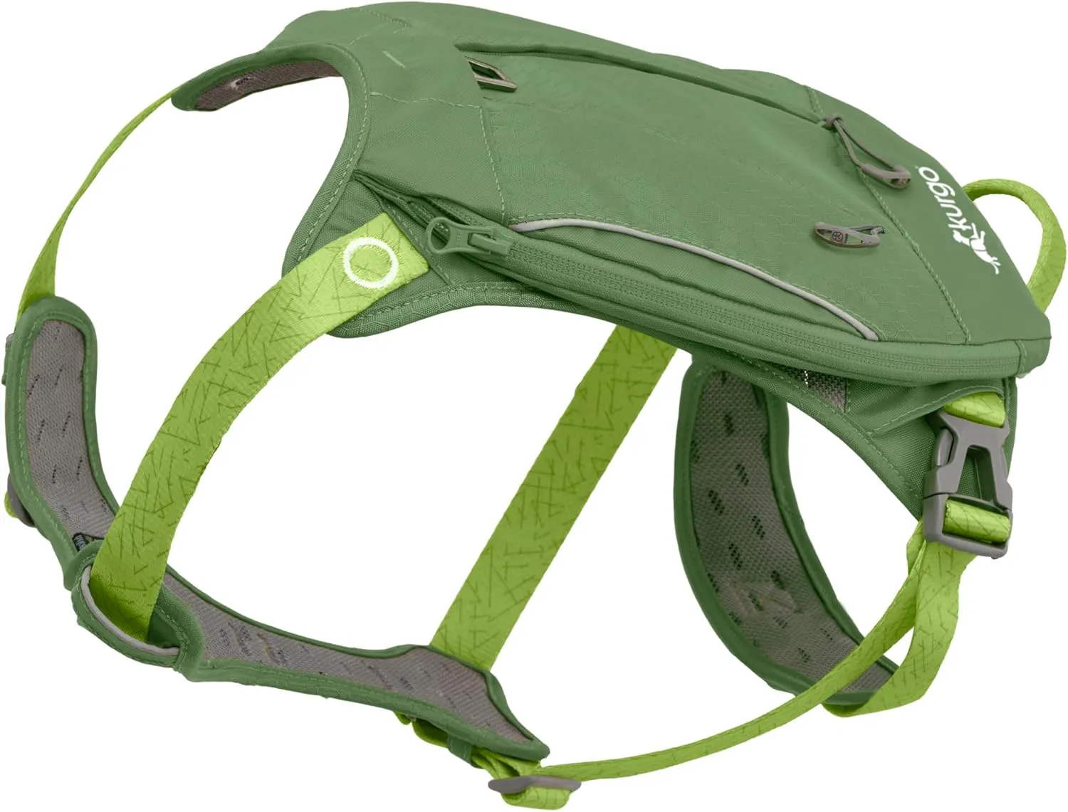 Kurgo Cascade Harness, Hiking Backpack for Dogs, Pet Harness with Backpack for Camping with a Dog (Green, Extra Large)