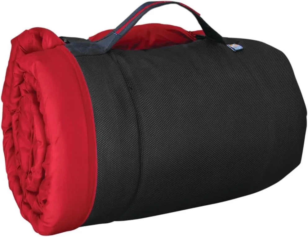 Kurgo Waterproof Dog Bed, Outdoor Bed for Dogs, Portable Bed Roll for Pets, Travel, Hiking, Camping, Wander Loft Dog Bed, Chili Red, Medium