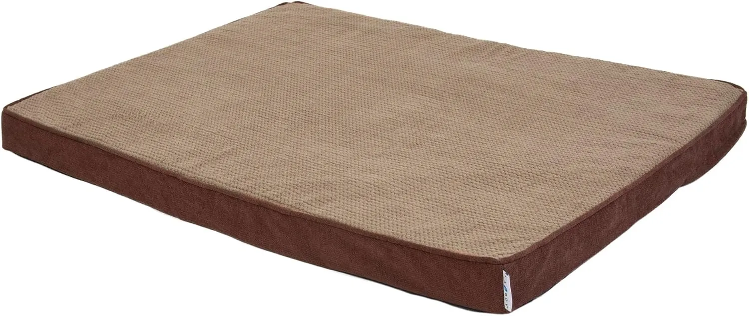 La-Z-Boy Petmate Bentley Orthopedic Foam X-Large Dog Bed Sephia Brown (44 x 34 x 3 inches) for Dogs up to 80lbs with Supportive Foam Durable Removable Washable Cover
