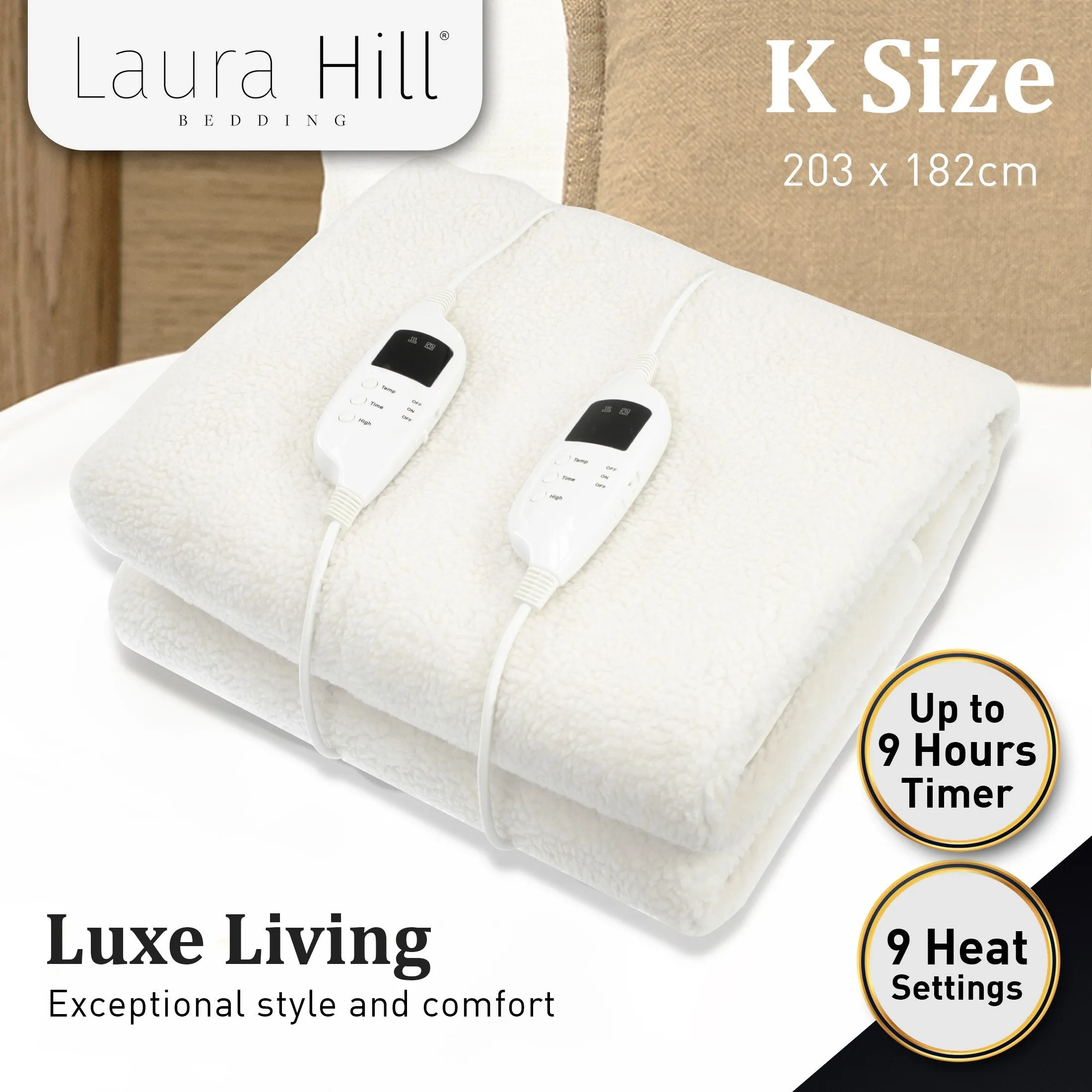 Laura Hill Electric Blanket Heated Fitted King Size