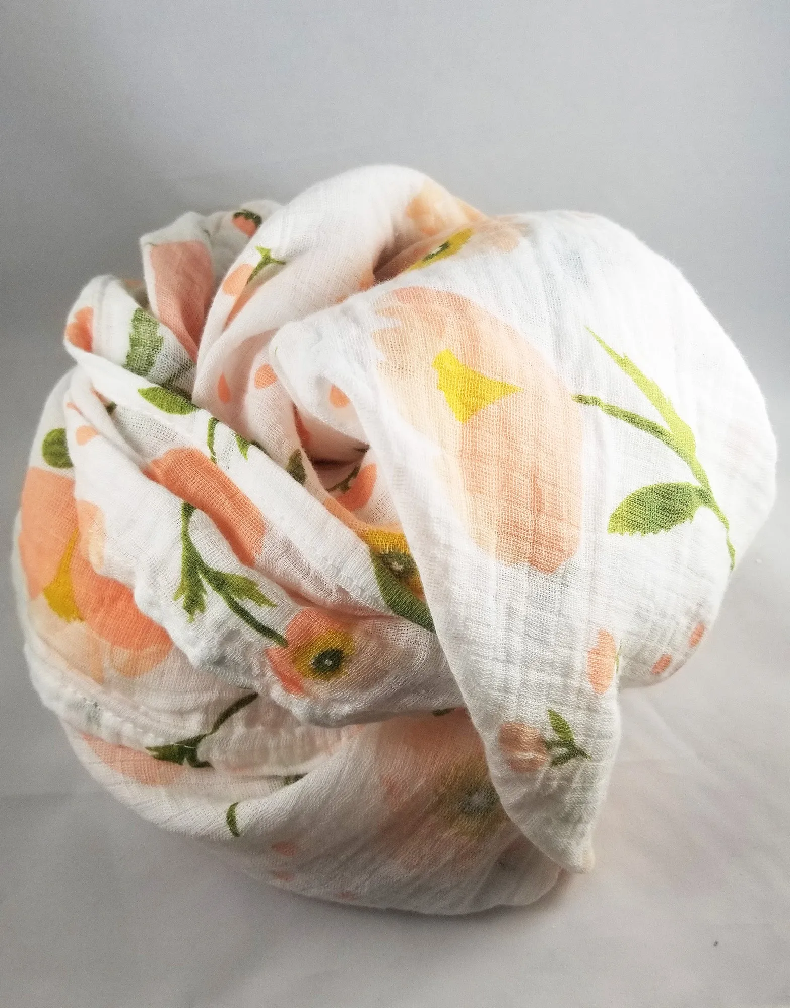 Lightweight Baby Blanket- 2 Pack with Travel Bag- Blush Floral Print