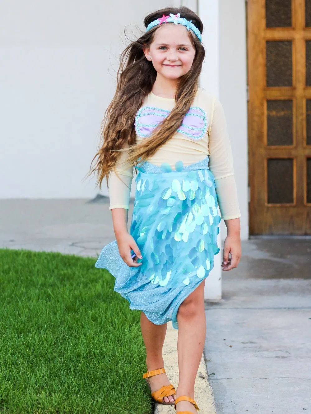 Magical Mermaid Costume Deluxe Girls or Toddler Halloween Dress Up