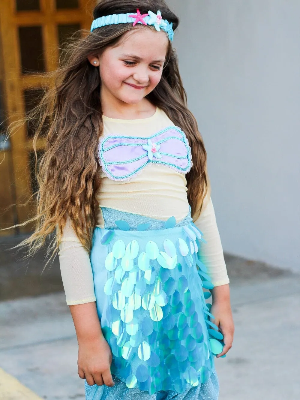 Magical Mermaid Costume Deluxe Girls or Toddler Halloween Dress Up